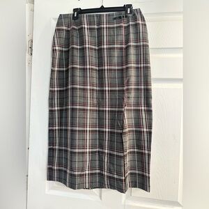 Sag Harbor Gray Plaid Pencil Skirt